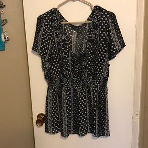 Torrid Black polka dot shirt